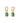 Crystal Drop Earrings in Green