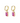 Crystal Drop Earrings in Pink