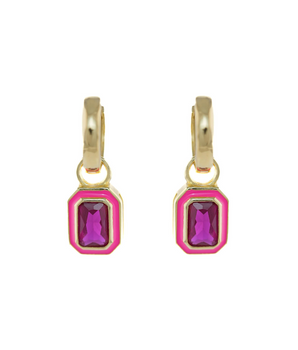 Crystal Drop Earrings in Pink