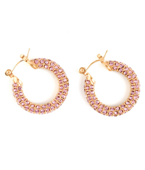 Zirconium Earrings in Pink