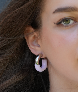 Dripping Paint Earrings in Pink