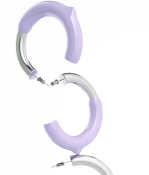 Dripping Paint Earrings in Lilac