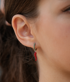 Chilli Earrings in Silver