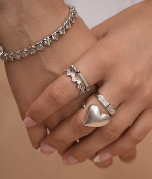 Hearts Bracelet in Silver