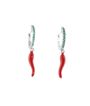 Chilli Earrings in Silver