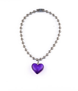 Chunky Heart Necklace in Purple